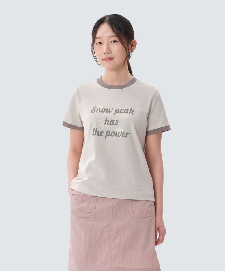 코튼 여성 링거 반팔 티셔츠 (S25MWFTS63) Light Beige