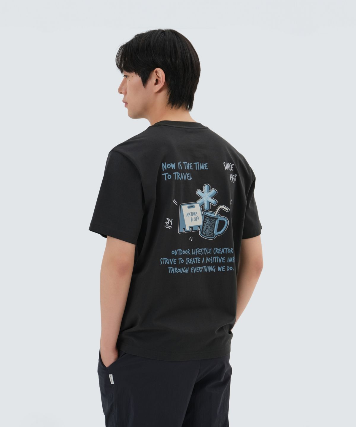 스노우피크 어패럴(SNOWPEAK APPAREL) 에어로쿨 머그 반팔 티셔츠 (S25MMFTS74) Dark Charcoal