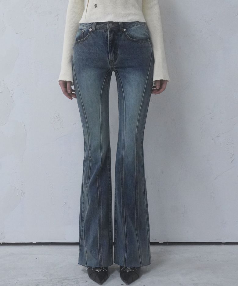 Thin Bootscut Pants VINTAGE BLUE