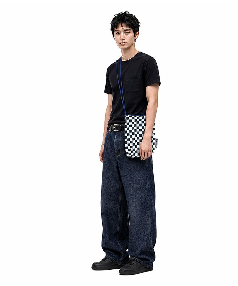 checkerboard zipper bag