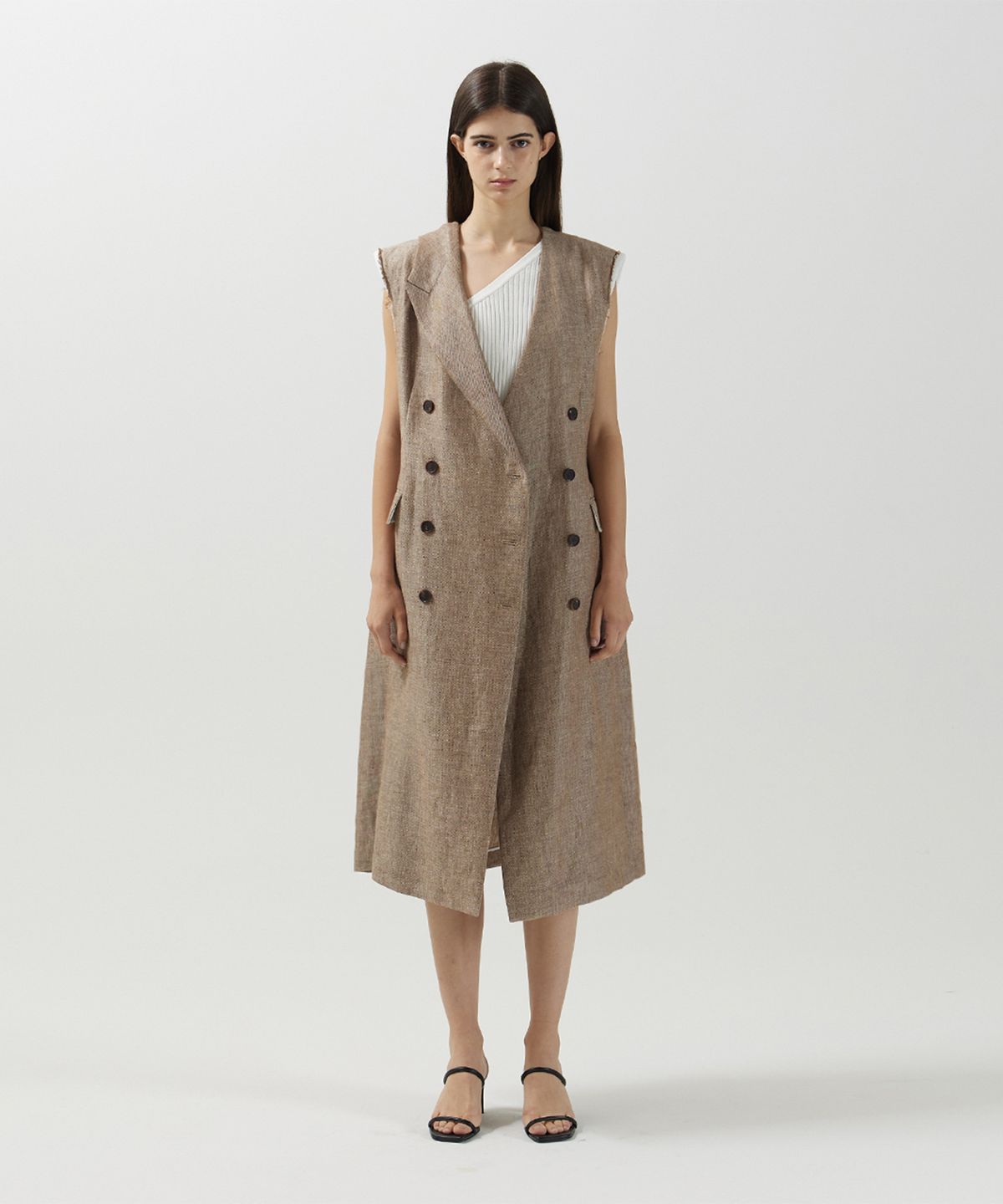 므아므(MMAM) Linen origami long vest