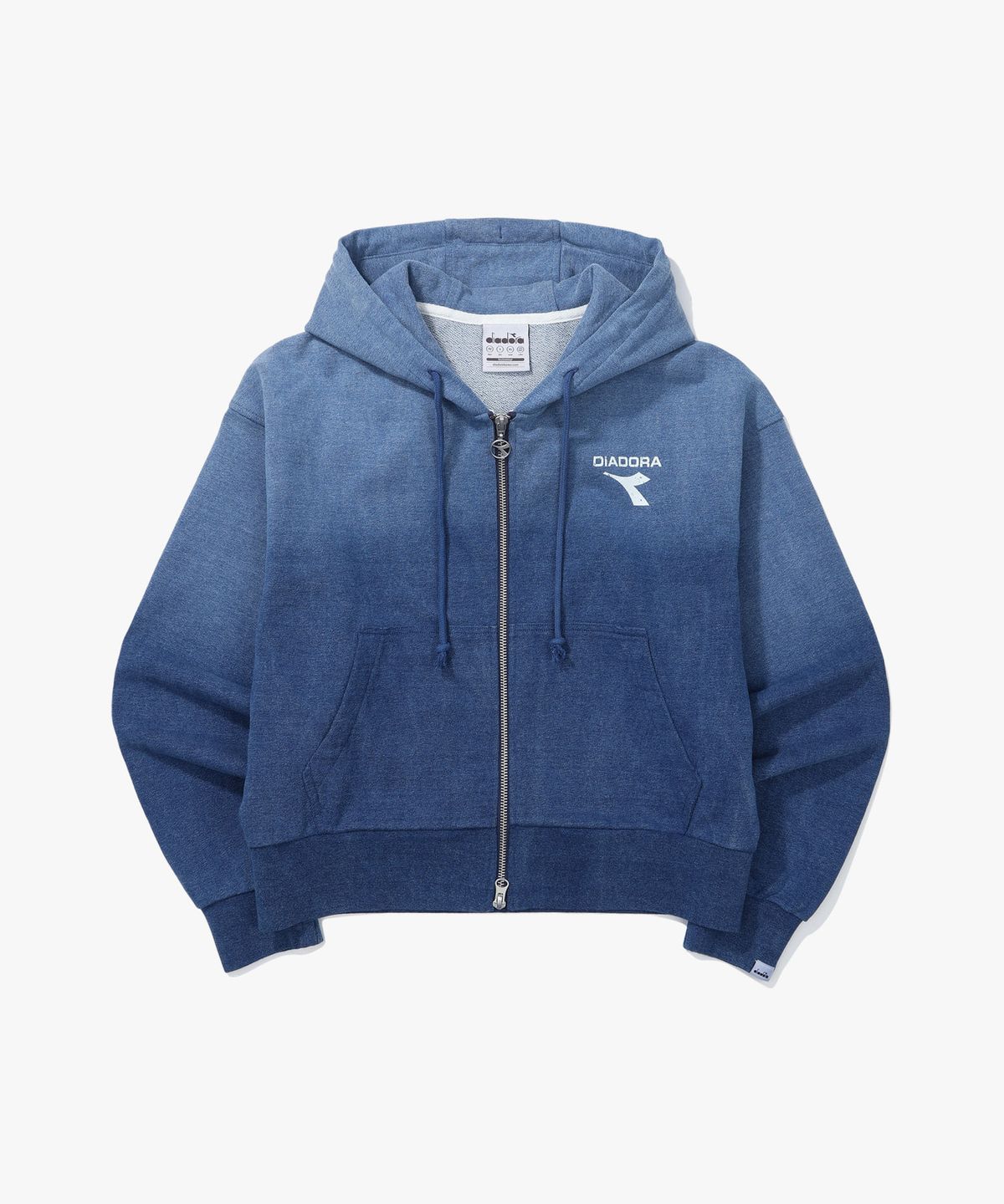 디아도라(diadora) 데님 워싱 후드 집업 자켓 우먼 DENIM