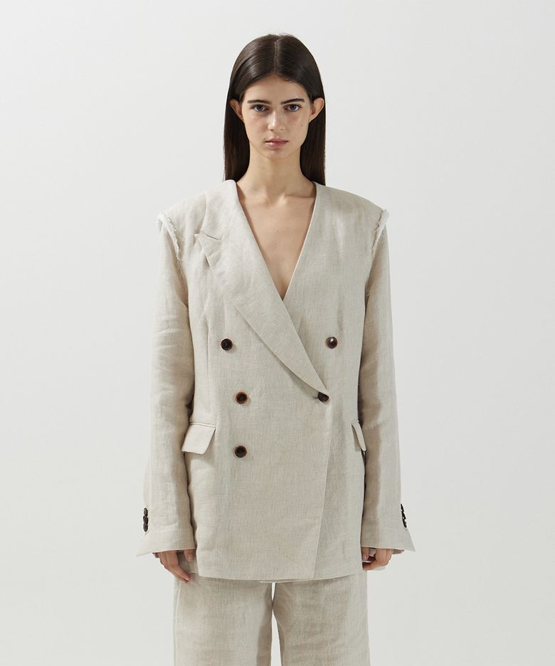 Linen origami blazer