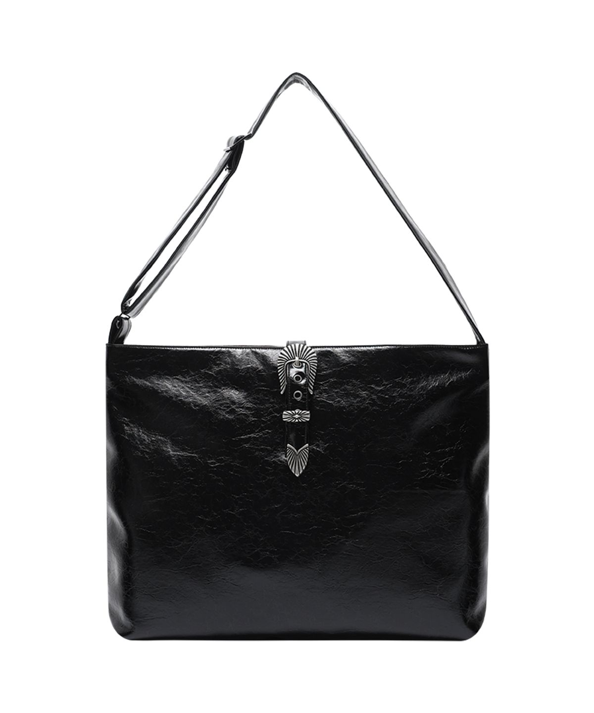 웨슬리 휴스턴(WESLEYHYUSTON) Theo western buckle tote bag black