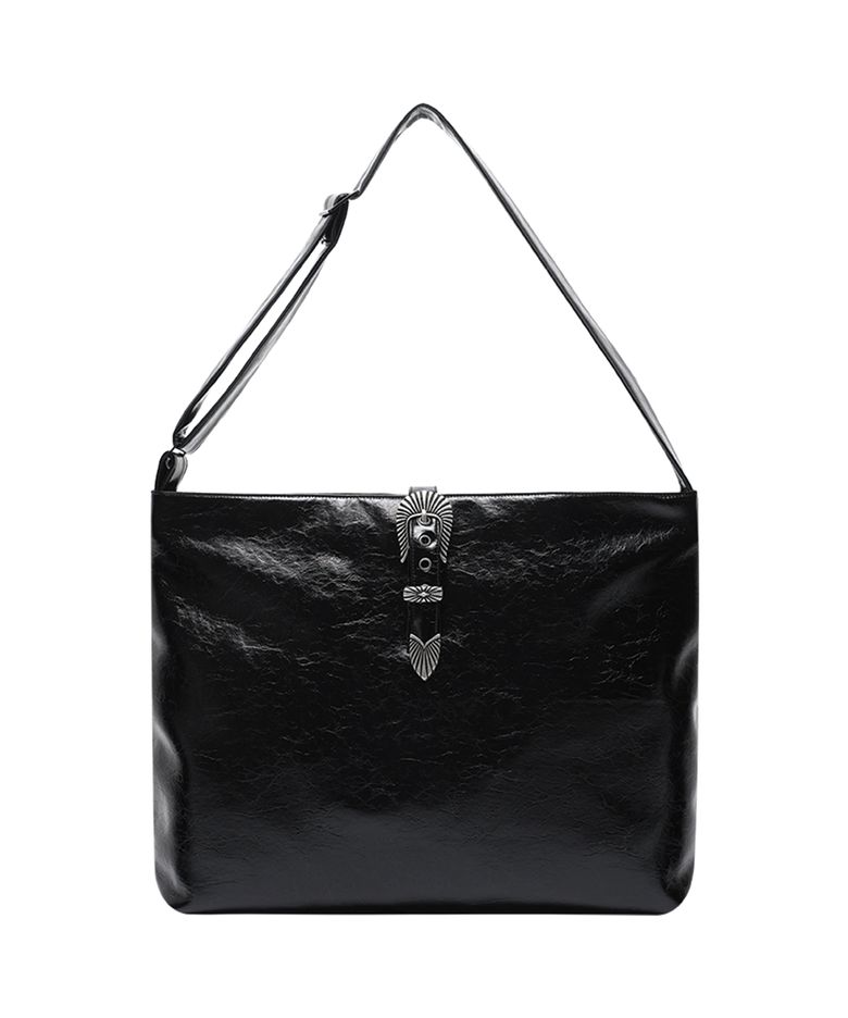 Theo western buckle tote bag black