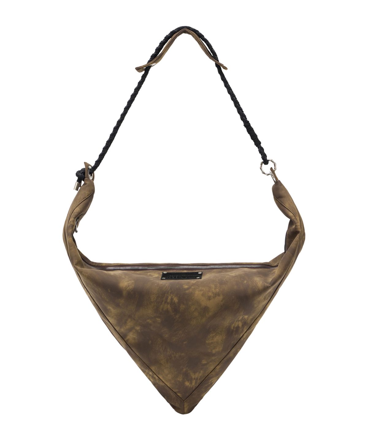 웨슬리 휴스턴(WESLEYHYUSTON) Jacob leather triangle cross bag brown