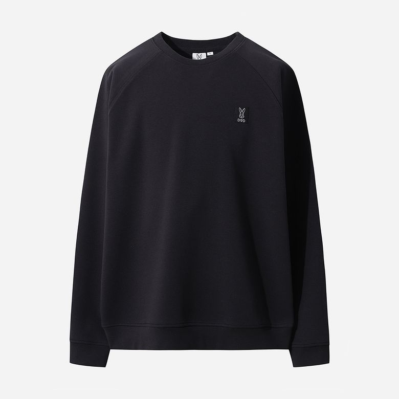 밀도 베이직 라벨로고 맨투맨(BLACK)