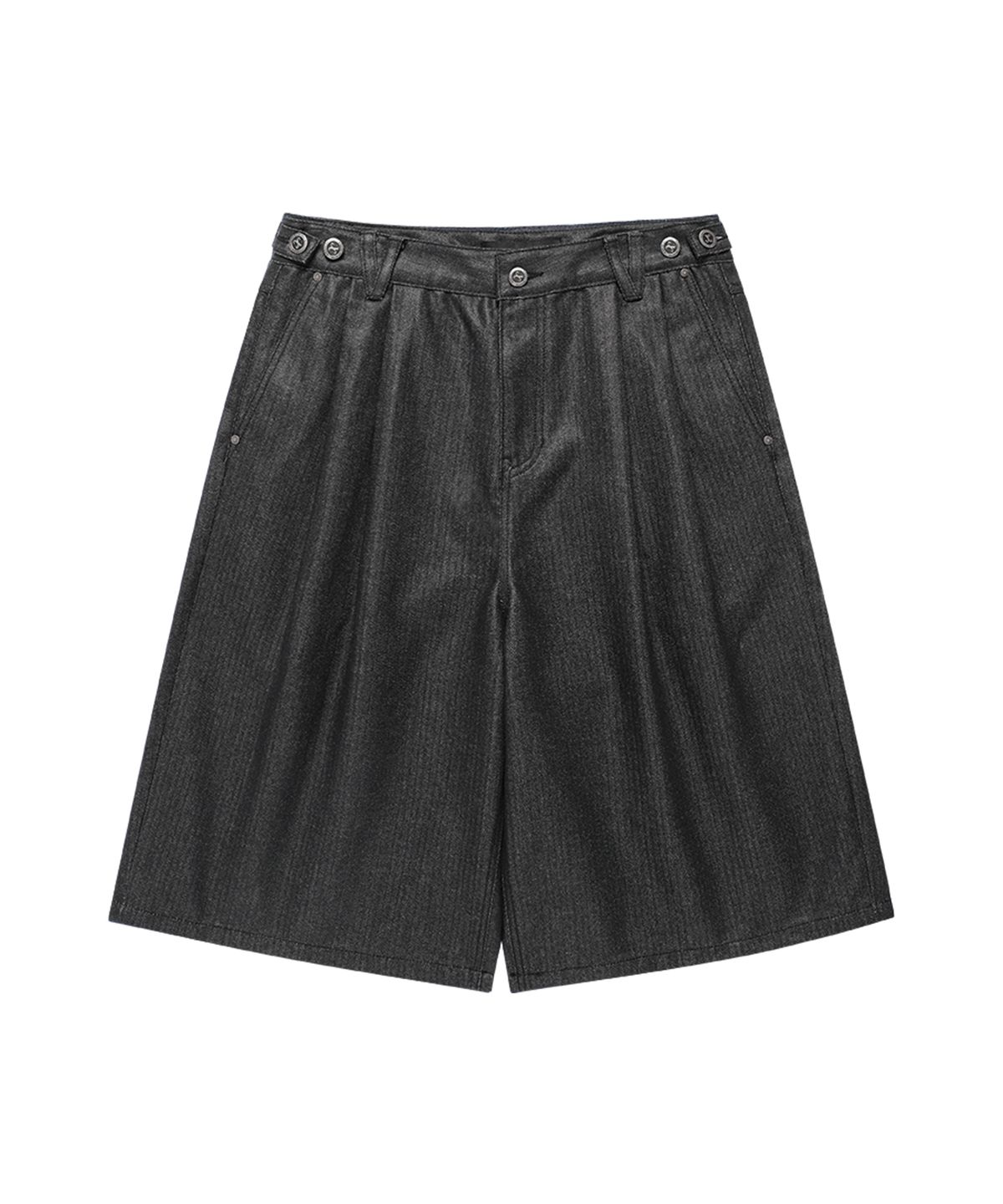 웨슬리 휴스턴(WESLEYHYUSTON) Herringbone glow denim bermuda pants black