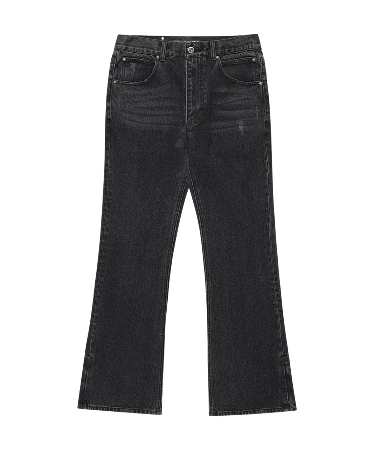 웨슬리 휴스턴(WESLEYHYUSTON) Sleek zipper detail boots cut denim pants black