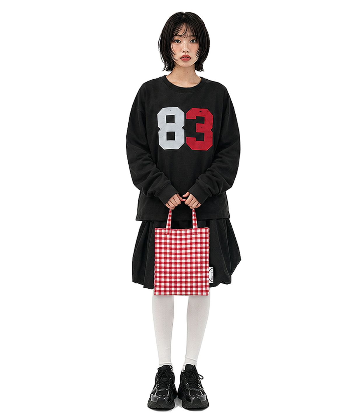 씨씨씨프로젝트(CCCPROJECT) red check tote bag