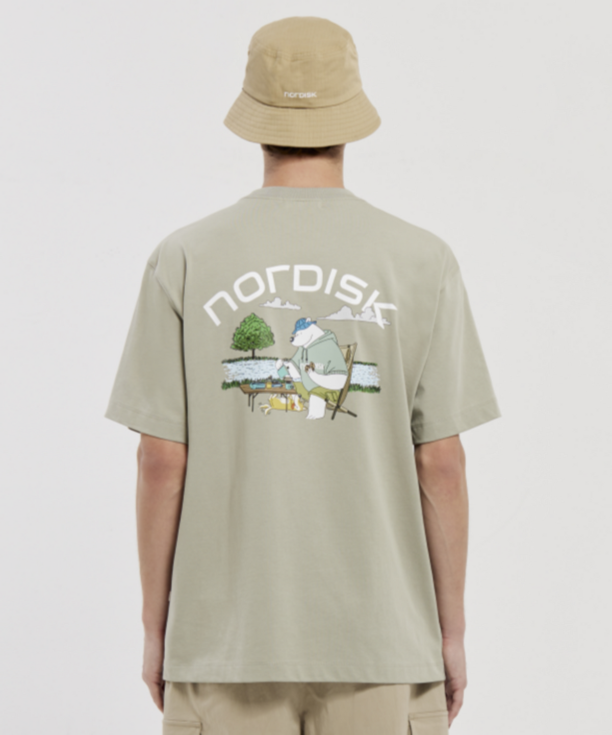 노르디스크(NORDISK) 티타임 카툰폴라베어 반팔 티셔츠 - U_Light Khaki