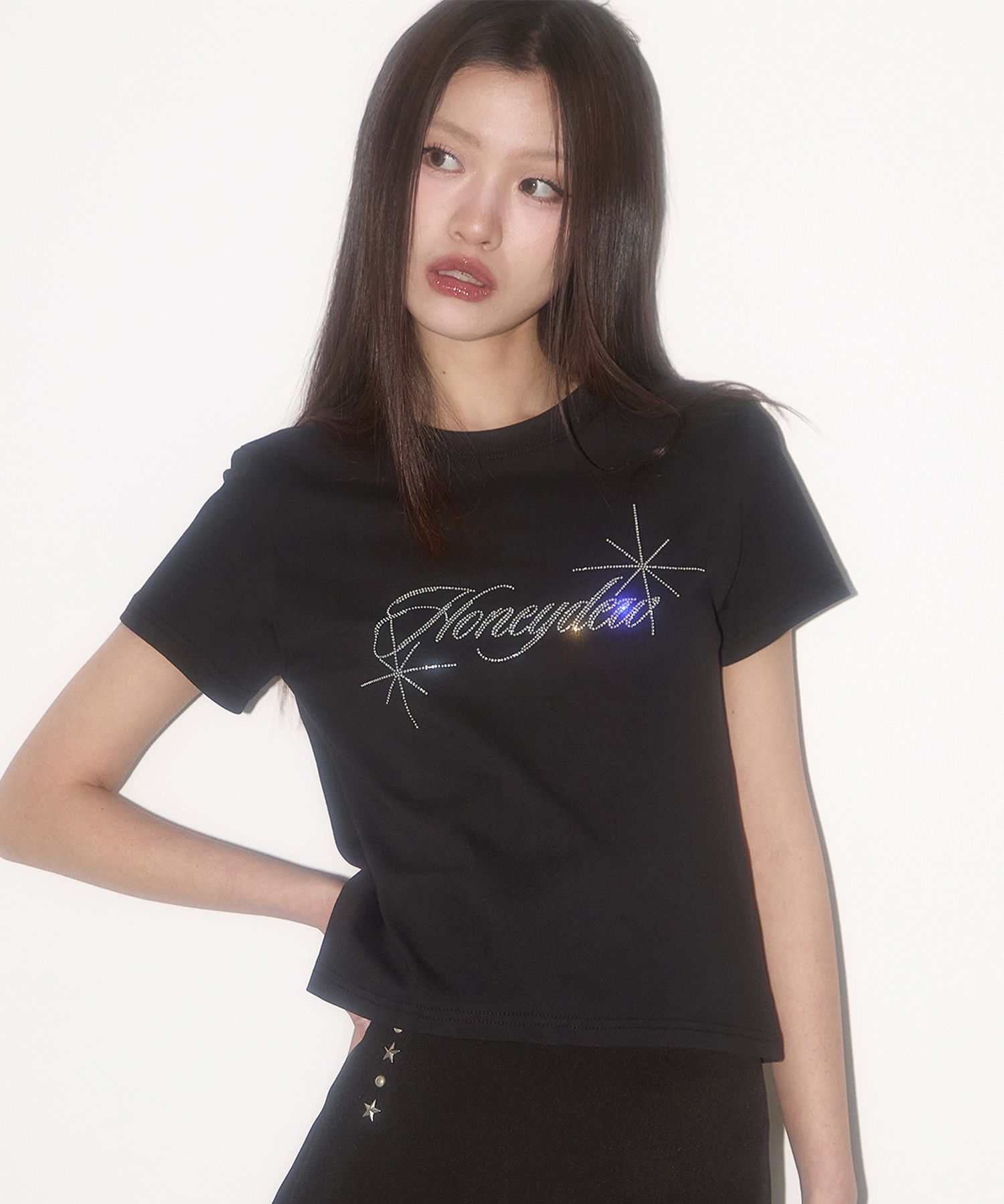 ★ILLIGO★ 129 Cupid Loose Crop T-Shirt 3 COLOR 100% Sl*t Y2K Rhinestone Cropped Top | Fruitanari – Glitch