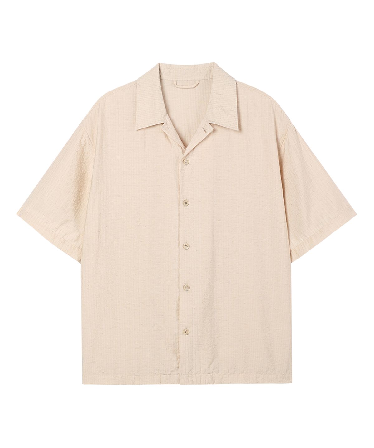 웨슬리 휴스턴(WESLEYHYUSTON) Heritage stripe linen half shirt light beige