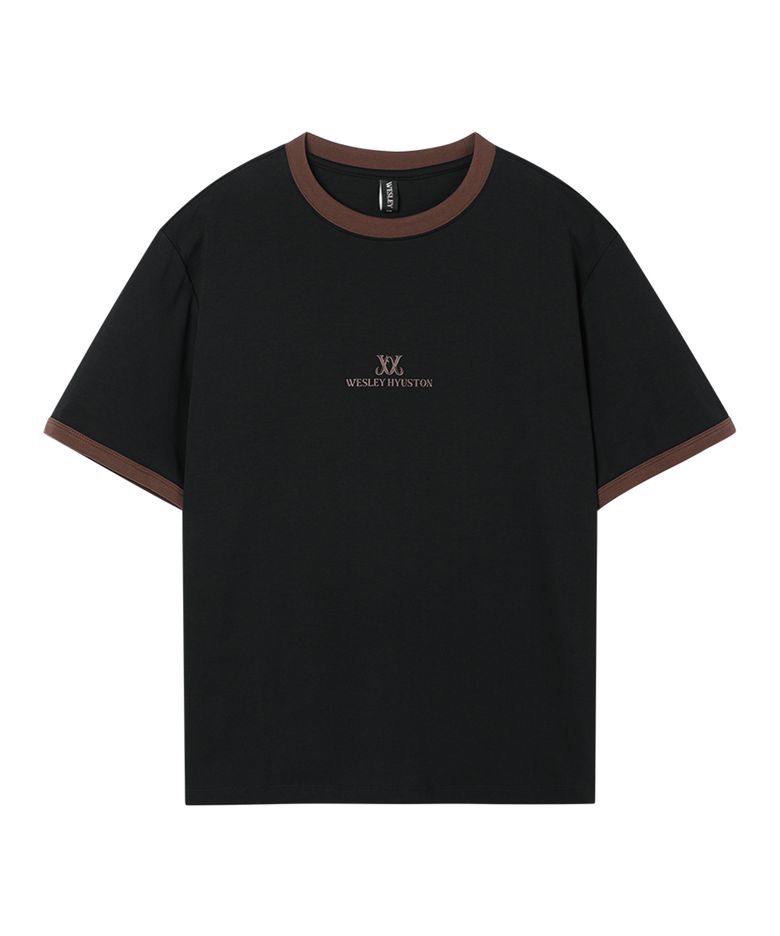 Essential logo ringer t shirt black