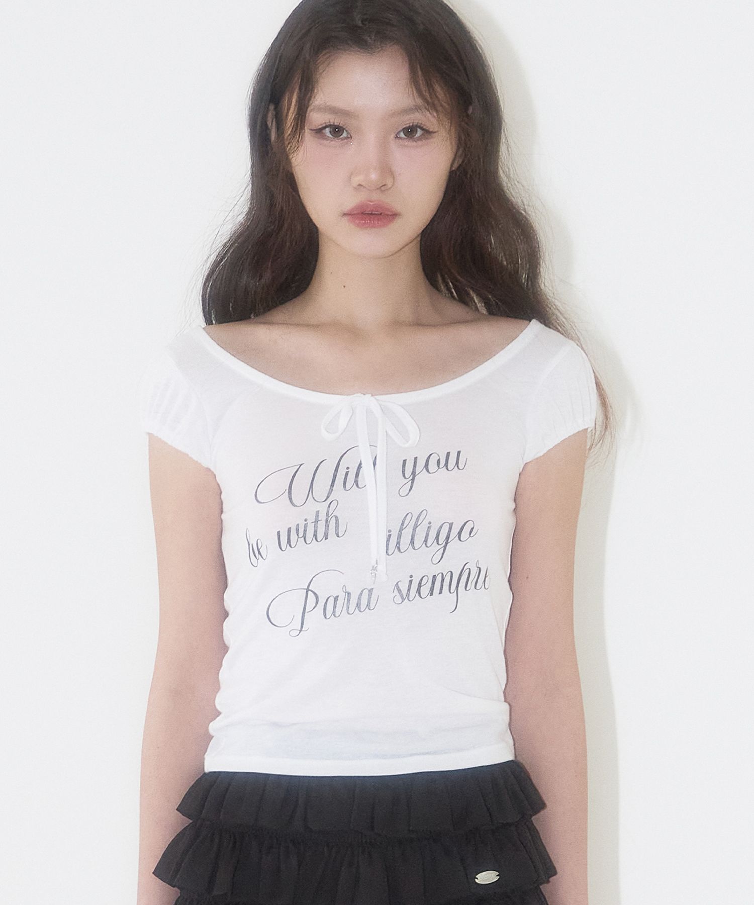 [ILLIGO] Boatneck puff sleeve top /追跡付 MUSINSA | ILLIGO Boatneck puff sleeve top white