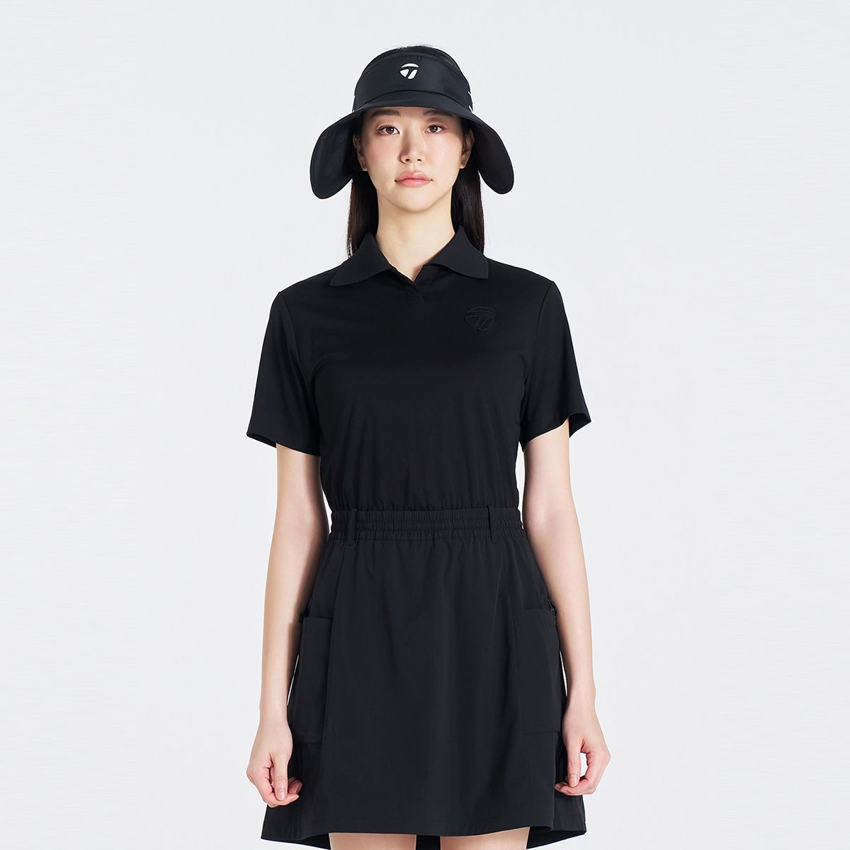 테일러메이드 어패럴(TAYLORMADE APPAREL) 여성 우븐 패치 카라 반팔 원피스 TTO-62HG43-199