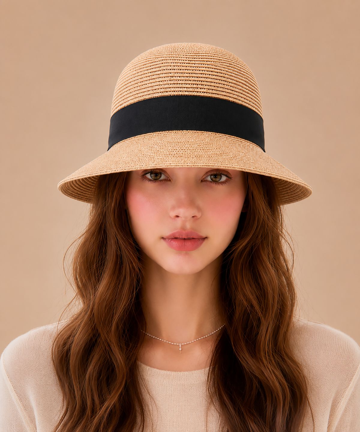 바스카라(VASCARA) Frill Ribbon Raffia Hat (3colors)