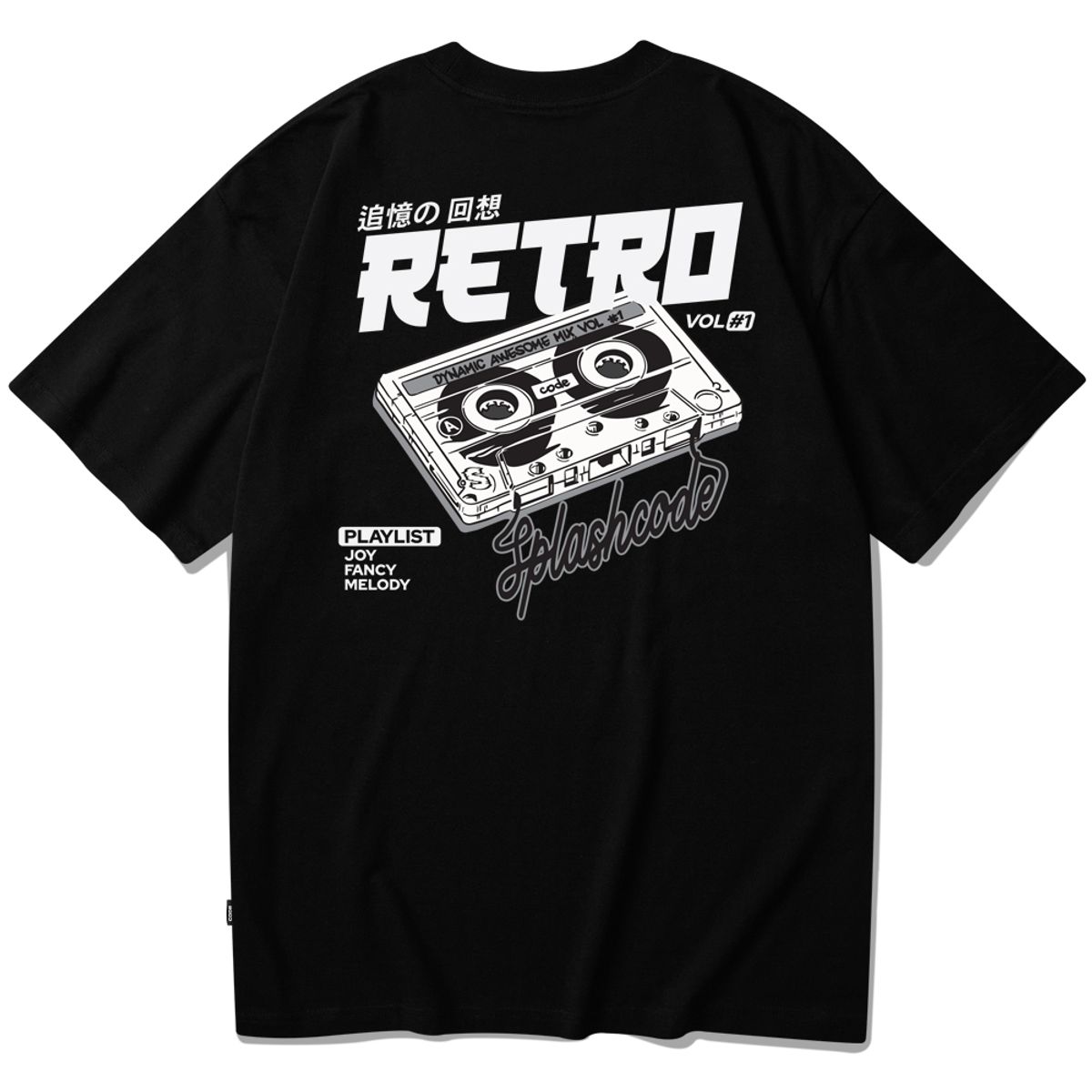 스플래시코드(SPLASHCODE) 반팔 티셔츠 블랙 - 레트로(Retro)