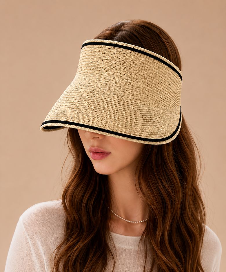 French Raffia Sun Visor Cap (4colors)