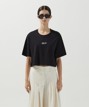 Logo wide crop T-shirt