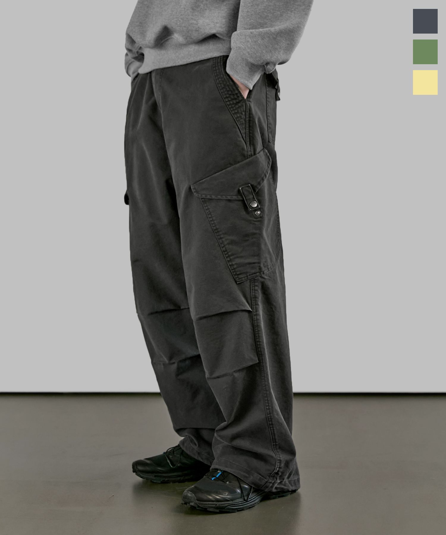 ★MUSINSA STANDARD★ Denim parachute cargo pants grey MMDNP6 MUSINSA | MUSINSA STANDARD Denim Parachute Cargo Pants [Grey]