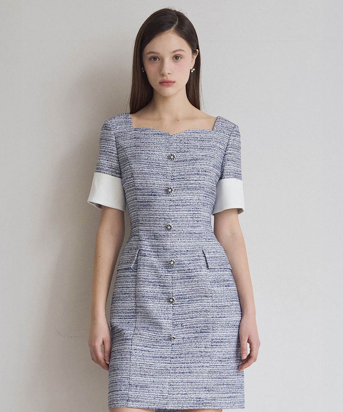 쥴리앤칼라(JULIY&CALLA) 25SS 칼라 110 원파인데이 미들턴 원피스 블루