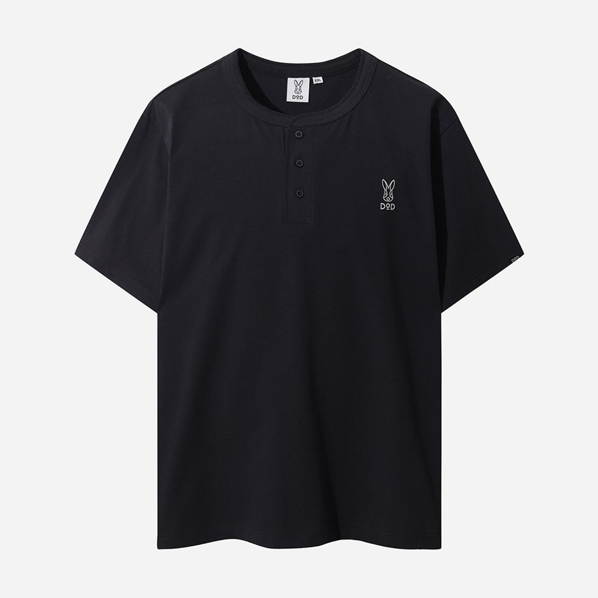 디오디(DOD) 소로나 변형넥 라운드 티셔츠 남자(BLACK)