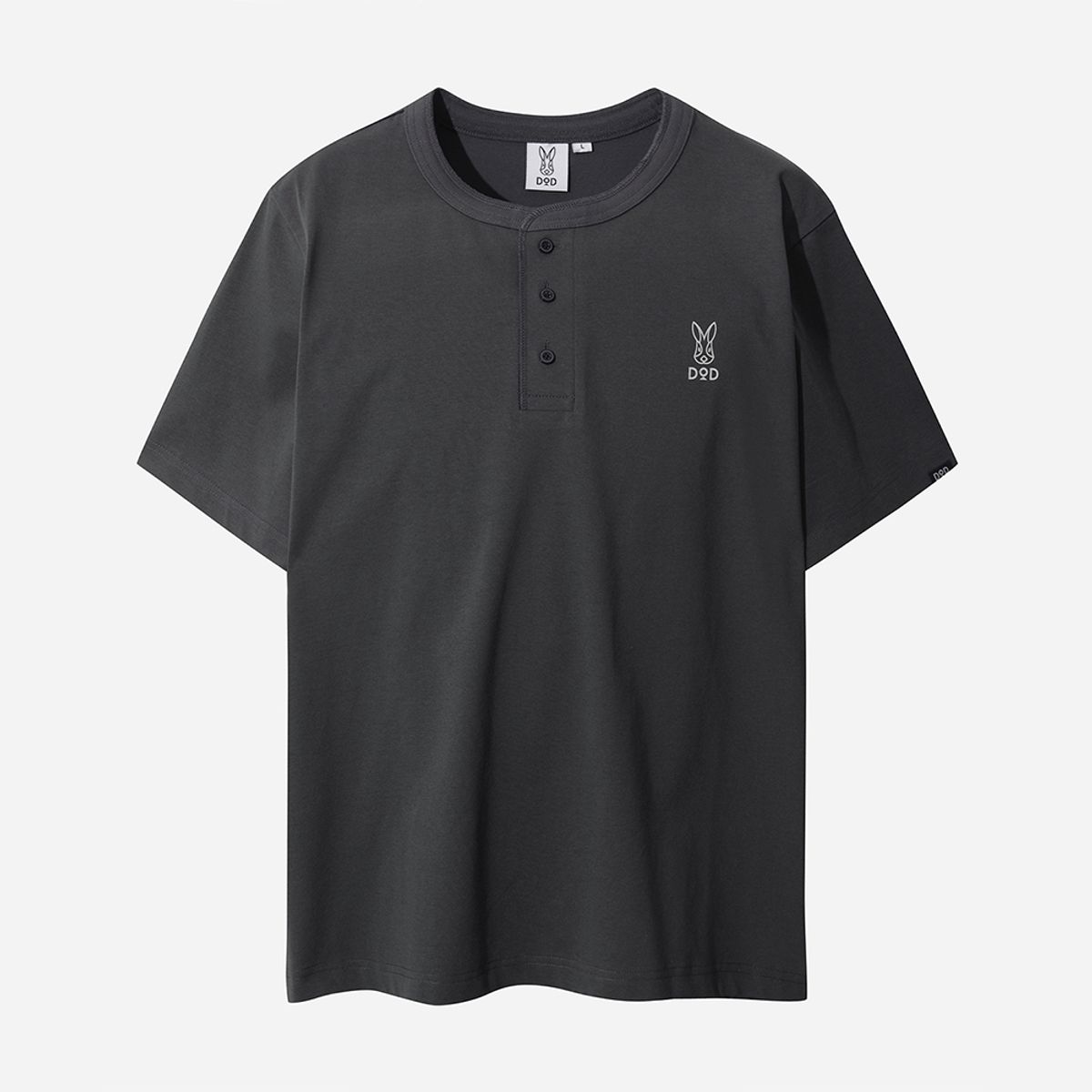 디오디(DOD) 소로나 변형넥 라운드 티셔츠 남자(D.CHARCOAL GREY)