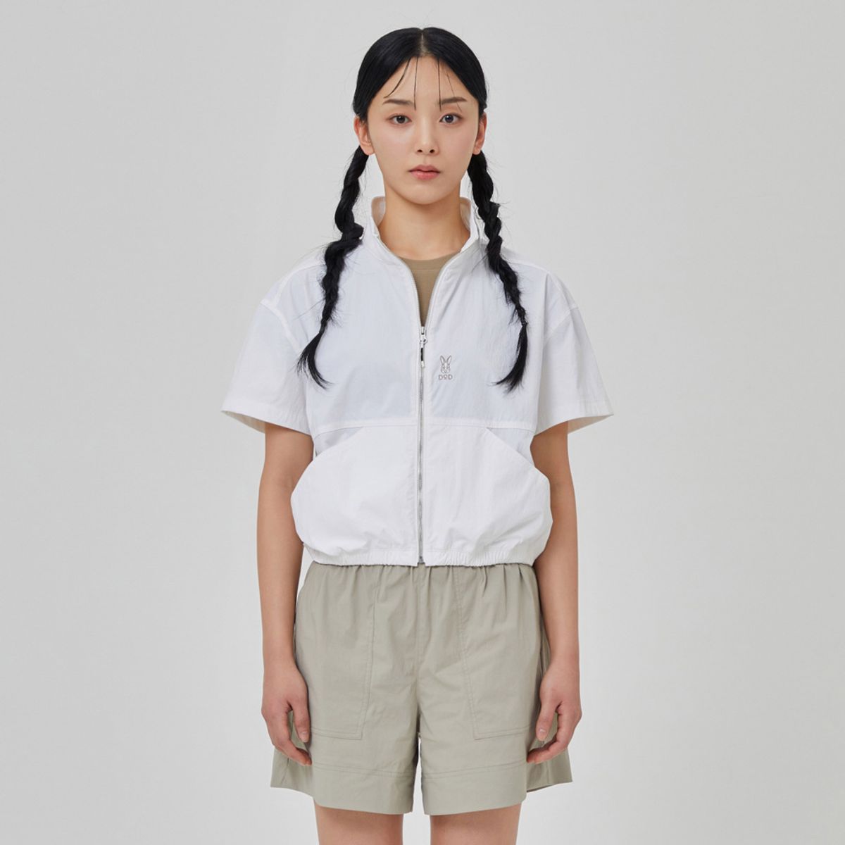 디오디(DOD) 아이스클래쉬 반팔 스탠넥 자켓 여자(OFF WHITE 2)