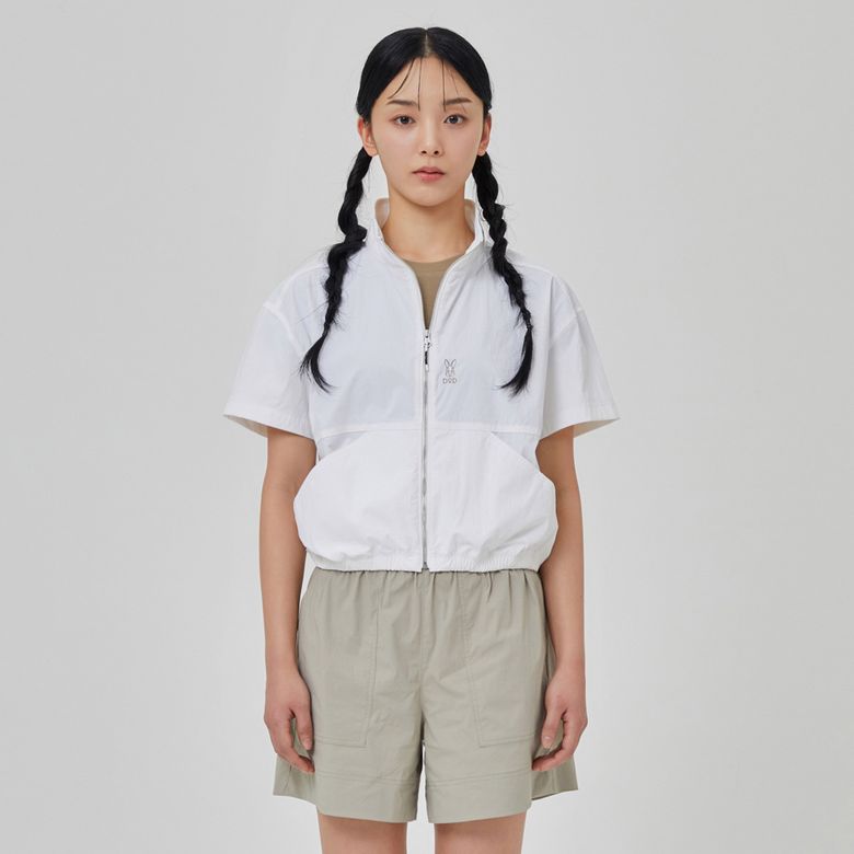 아이스클래쉬 반팔 스탠넥 자켓 여자(OFF WHITE 2)