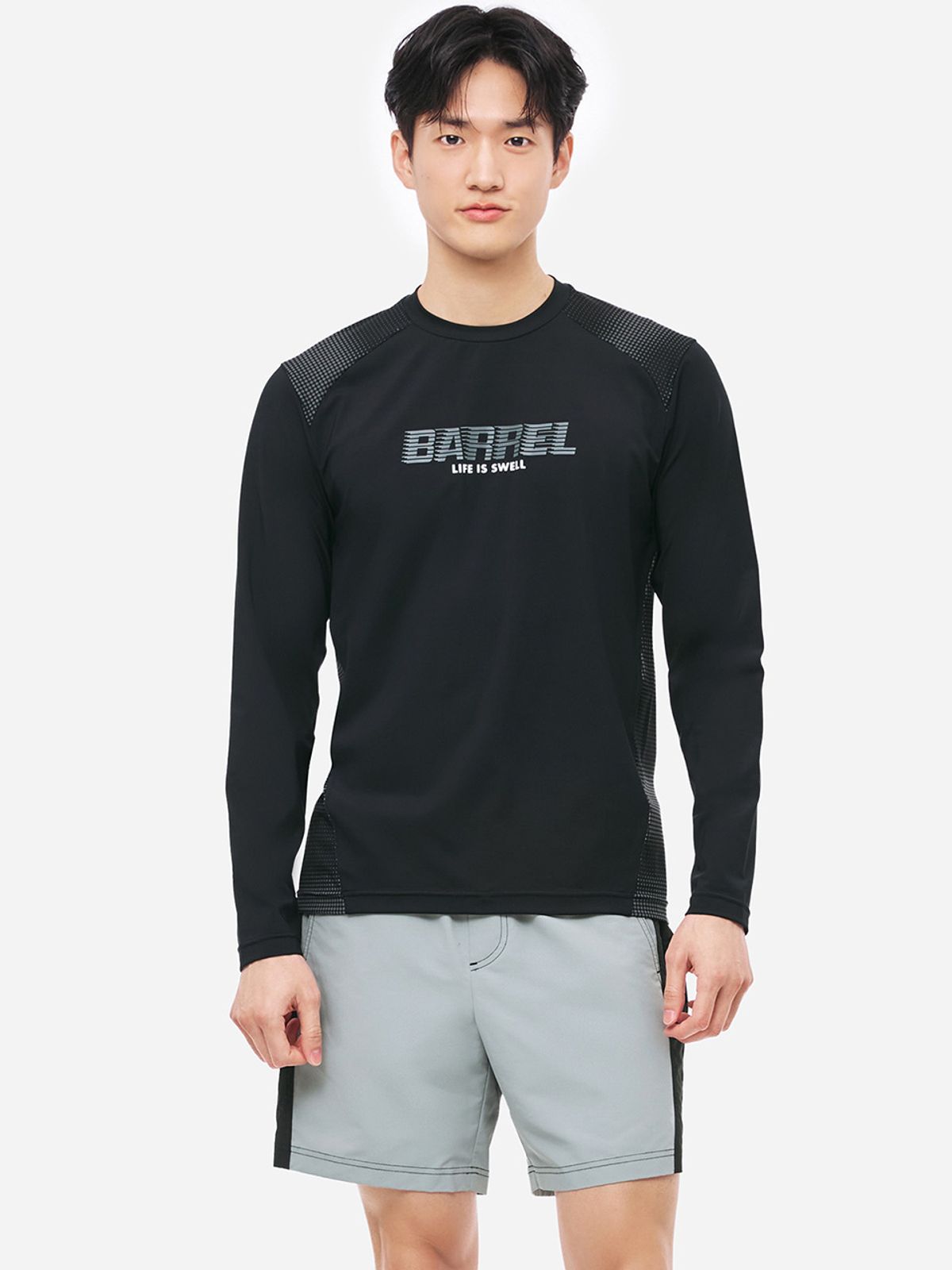 배럴(BARREL) 맨 모션 릴렉스핏 래쉬가드 블랙 (B5SMWRG111BLK)
