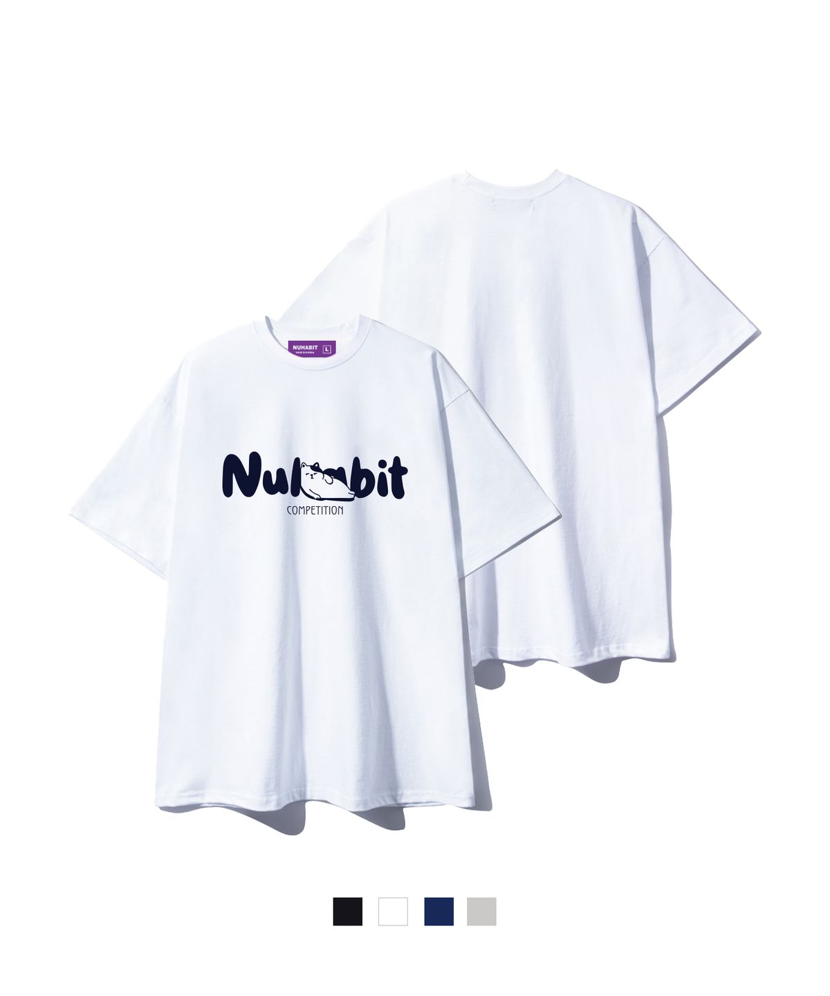 뉴해빗(NUHABIT) N/H TIRED CAT 오버핏 반팔 (SOS2-5NH1316)