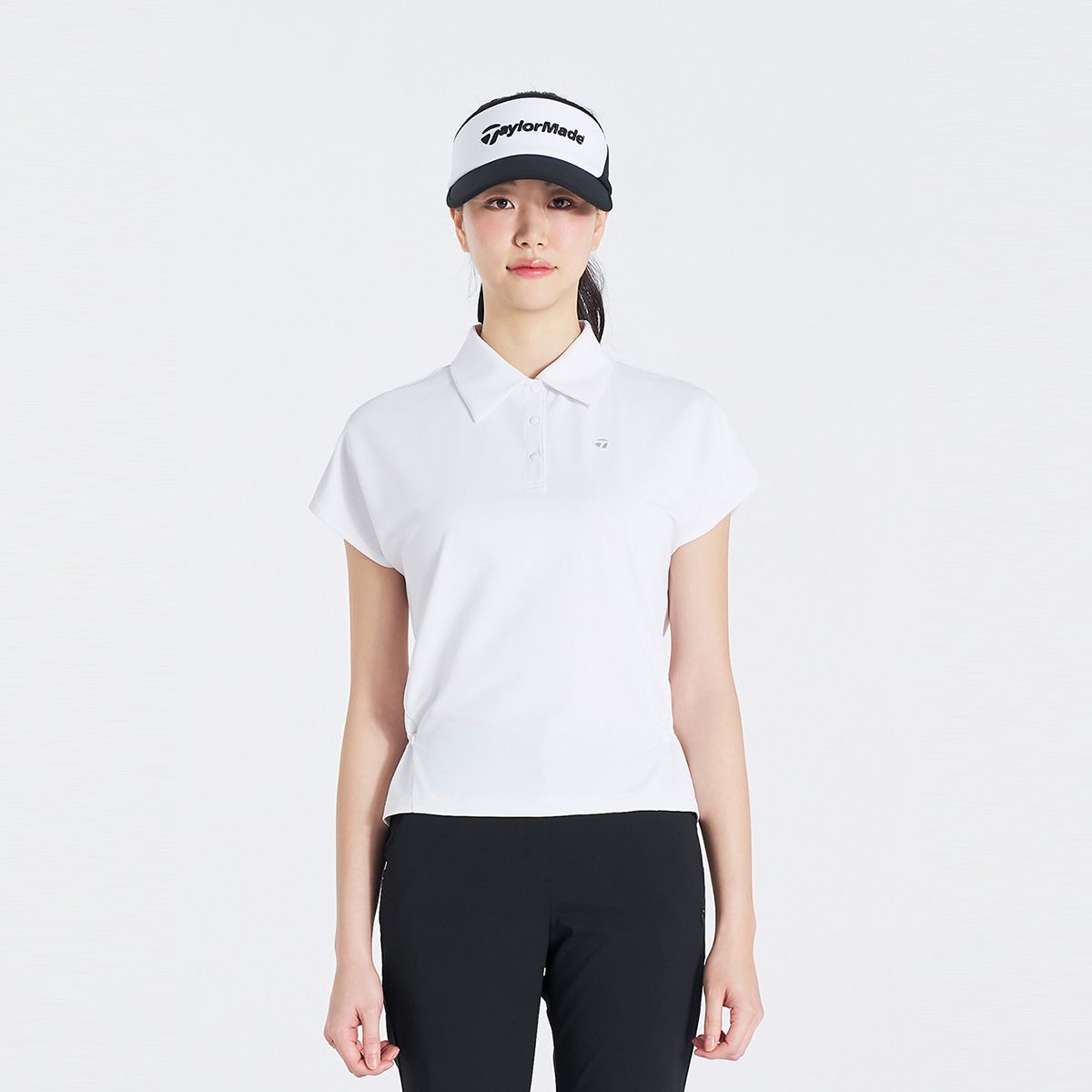 테일러메이드 어패럴(TAYLORMADE APPAREL) 여성 허리 스트링 카라 반팔 티셔츠 T8031TO6242-100