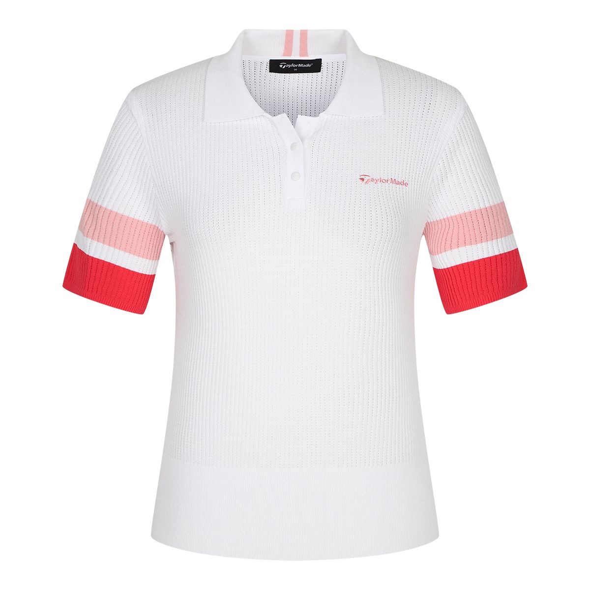 테일러메이드 어패럴(TAYLORMADE APPAREL) 여성 배색 카라 반팔 니트 TSO-61HG22-100
