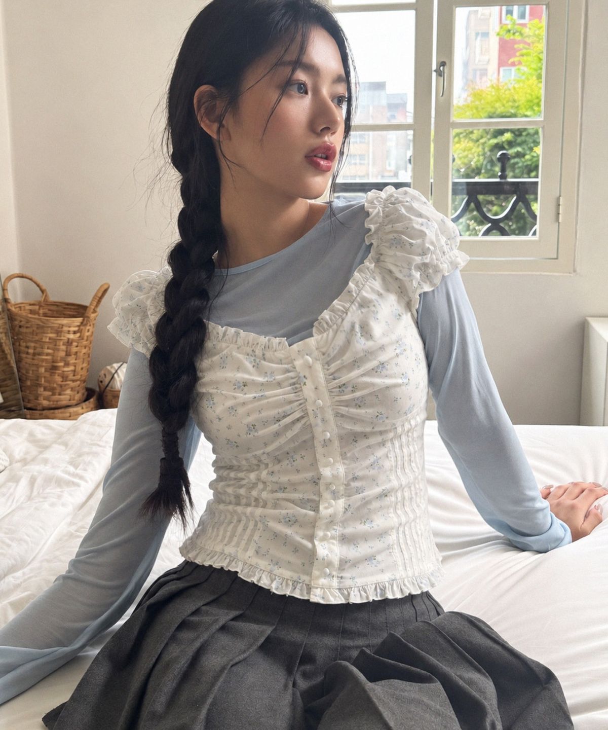 라츠유(LOTSYOU) Ella Blouse Ivory