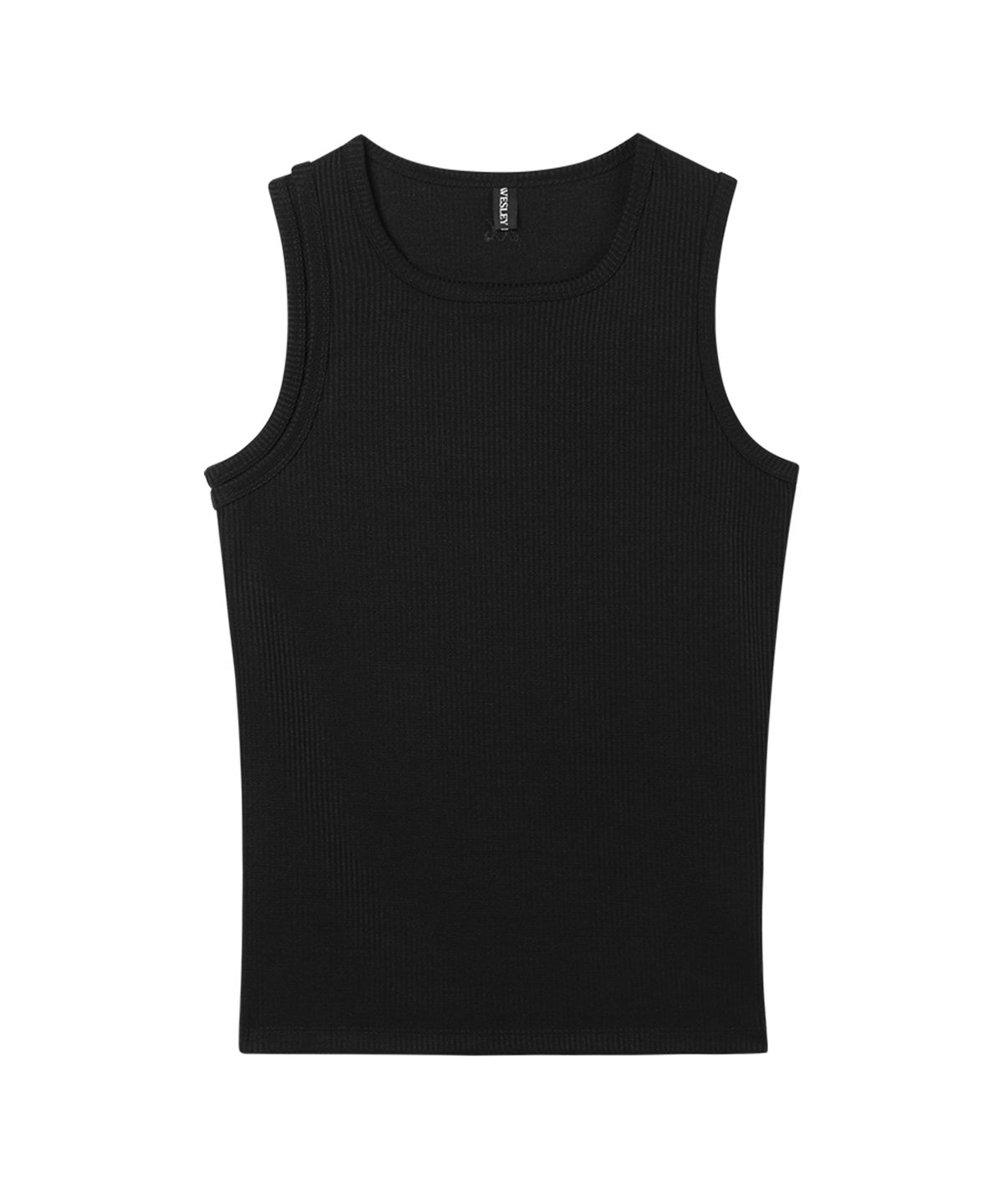 웨슬리 휴스턴(WESLEYHYUSTON) Square neck buckle point sleeveless black