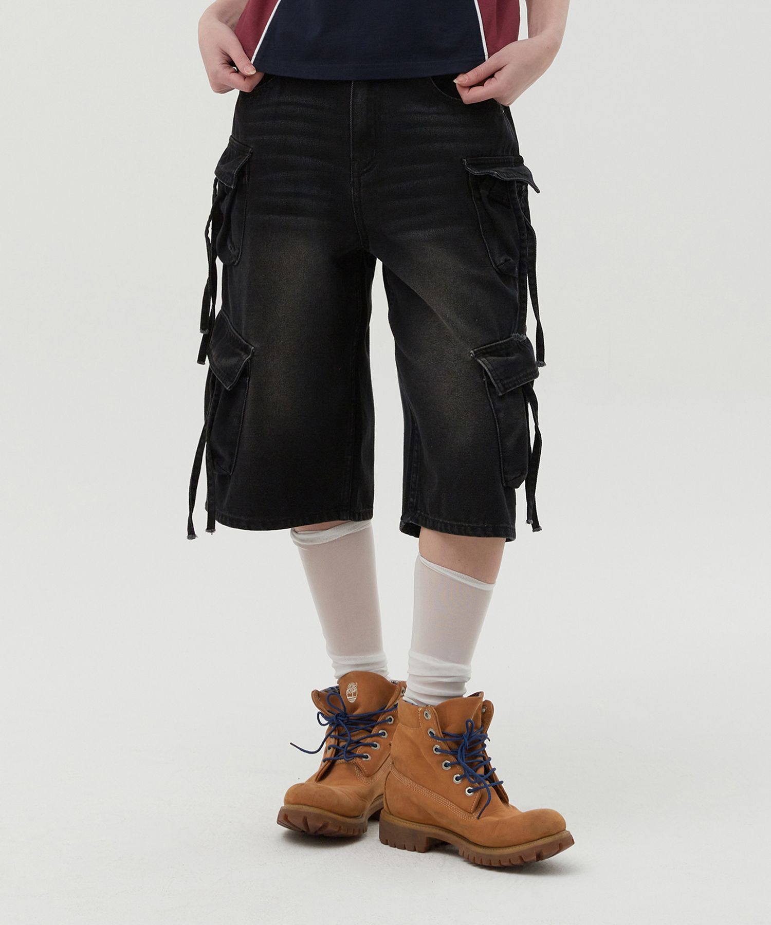 ★2025SS新作★KIRSH★KIRSH PLAIN CARGO POCKET BERMUDA PANTS MUSINSA | KIRSH Cargo Bermuda Denim Pants [Black]