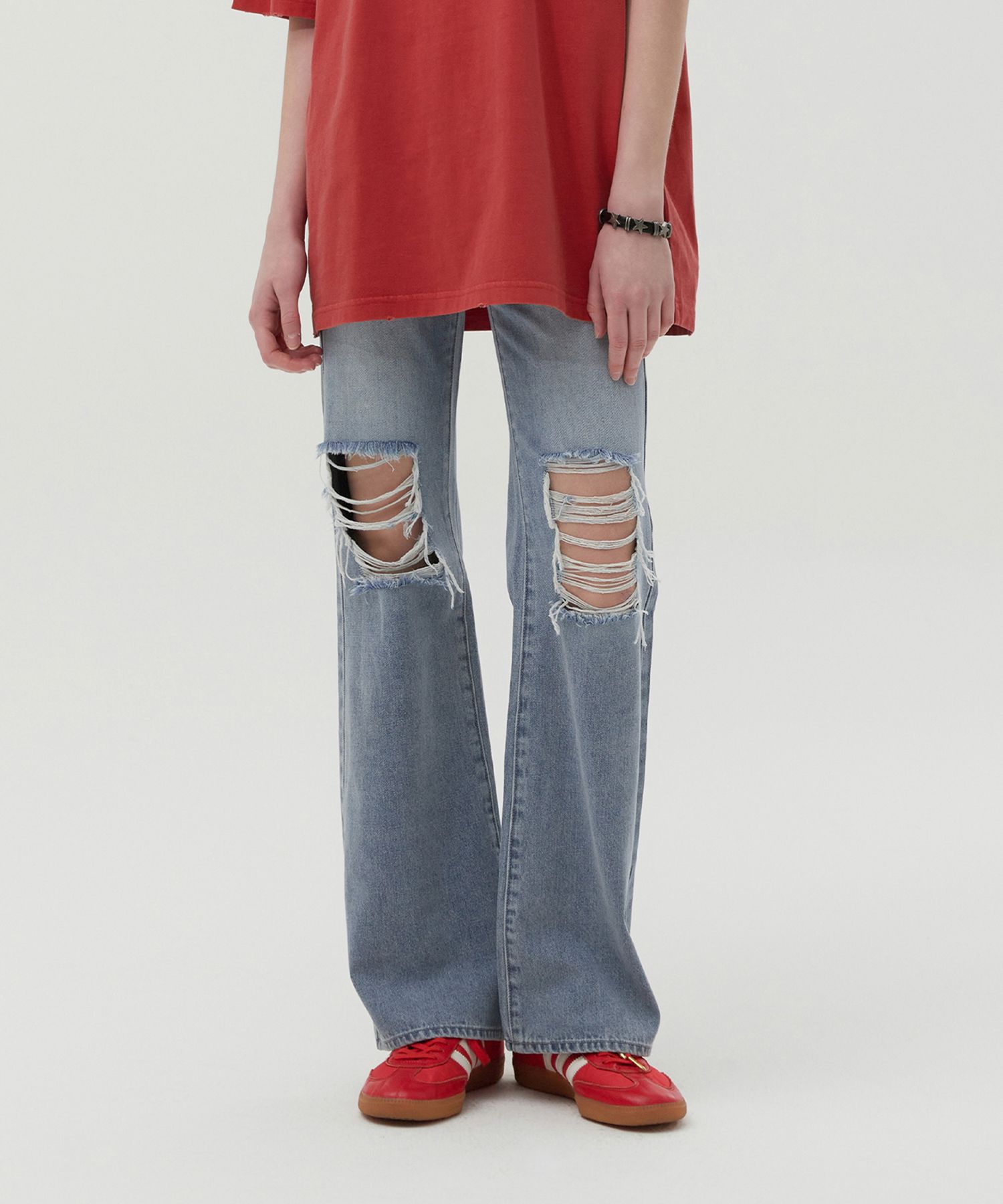 パンツ 2000's doublewest damage flare denim y2k damage flare denim パンツ 2000's doublewest damage flare denim y2k