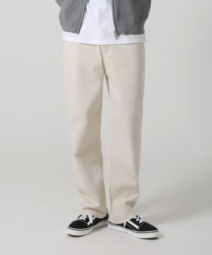 컷팅밑단 베이지 일자 면 팬츠