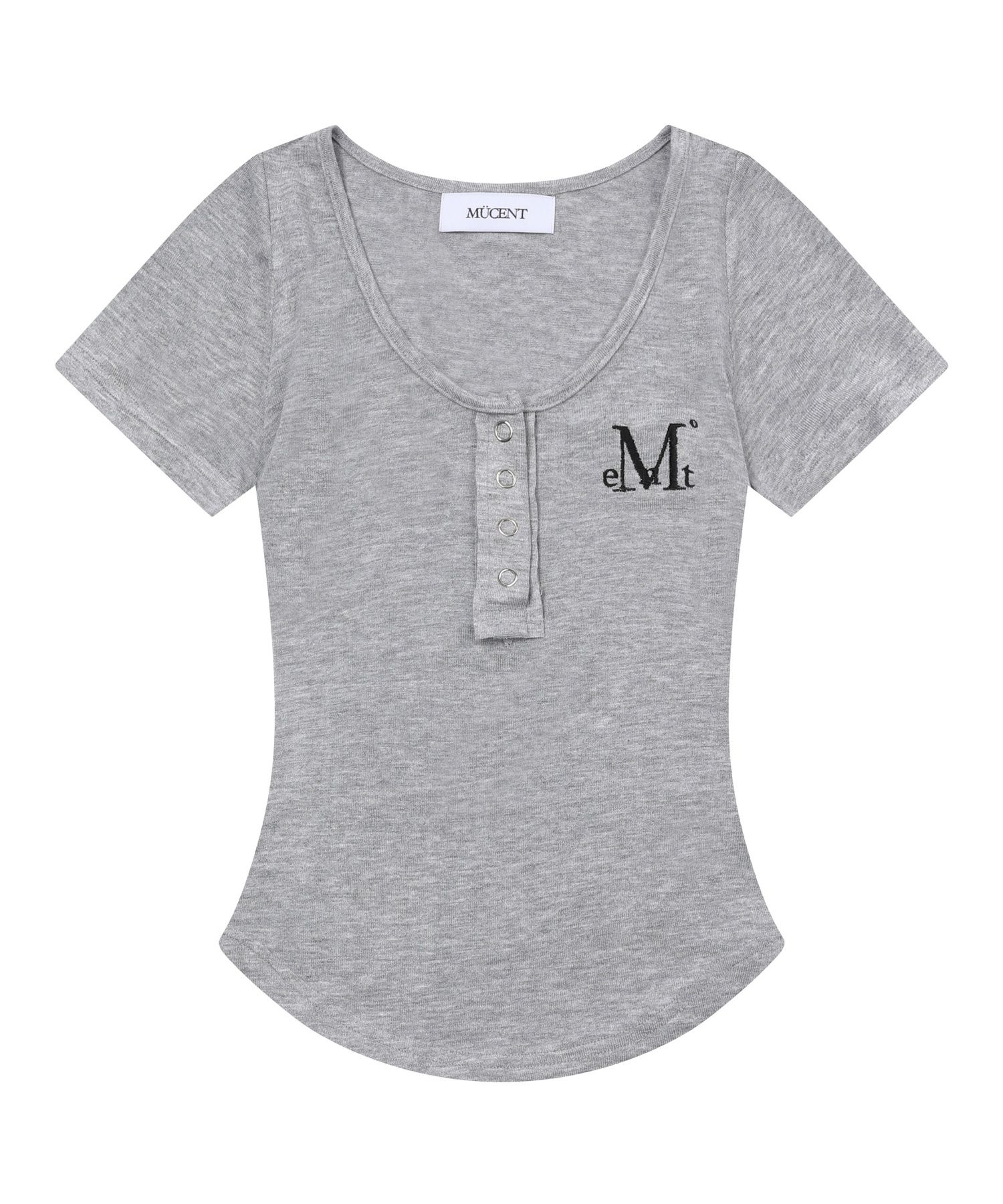 ★MUCENT★ Haring Signature Logo Snap Button Unisex Gulim Te MUSINSA | MUCENT Haring Signature Logo Snap Button Gulim