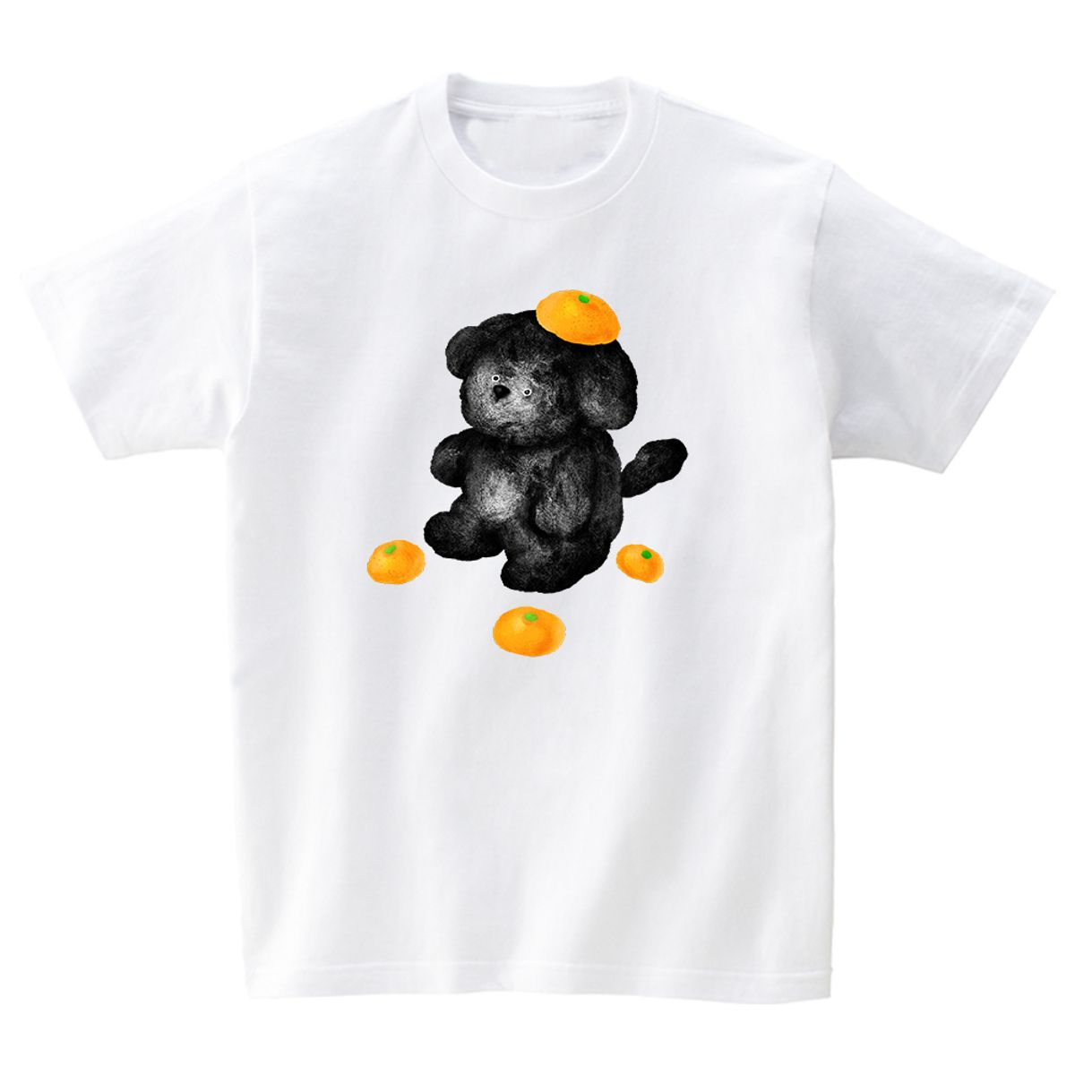 어썸어스(AWESOMEUS) black puppy and  tangerine T-SHIRTS_4COLOR