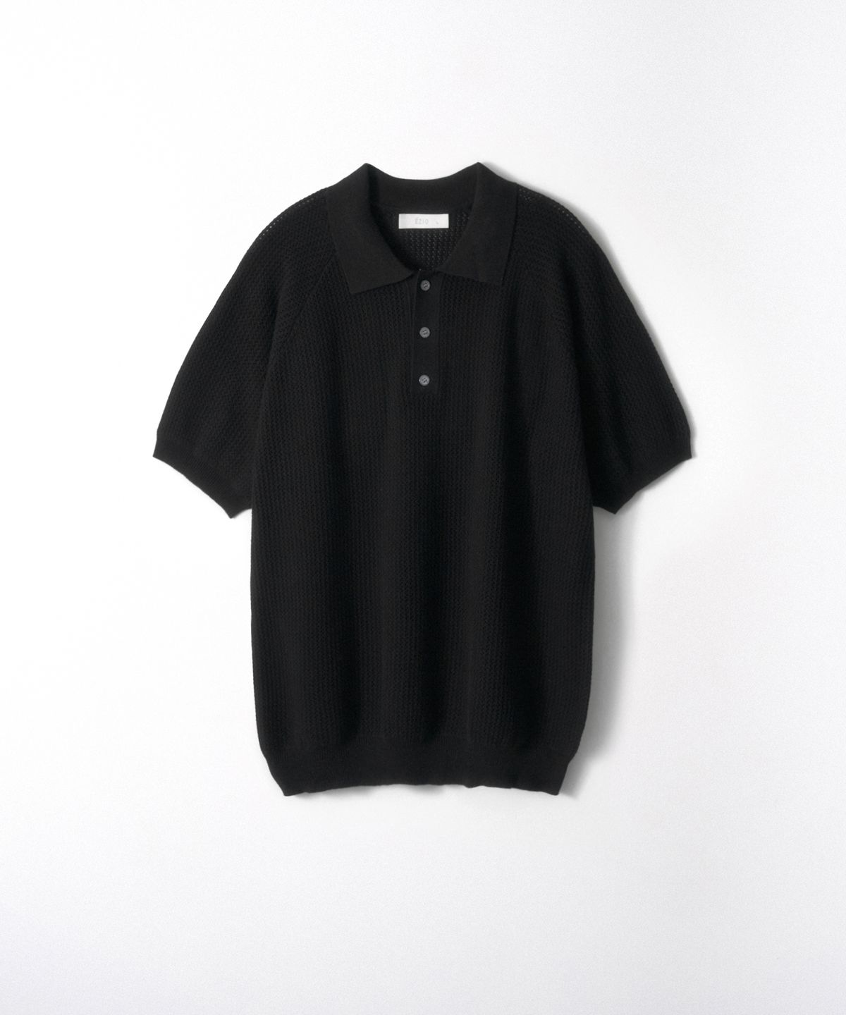 이지오(EZIO) Scash 3-Button Collar Knit_Black