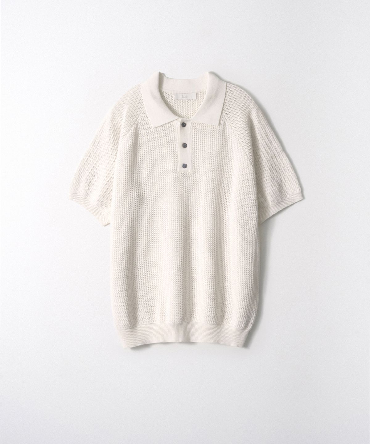이지오(EZIO) Scash 3-Button Collar Knit_Ivory