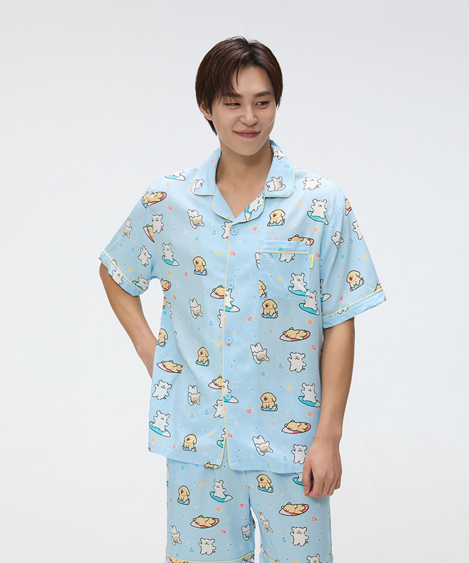 ★ SPAO★ Maltese Oguogu Maltese Short Sleeve Pajamas LIGHT SPAO SPAO [Maltese] Maltese Short Sleeve Pajamas (LIGHT BLUE
