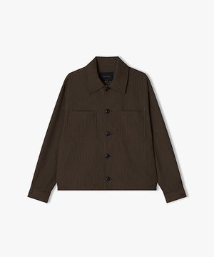 LLS32514 브라운 크링클 버튼업 자켓