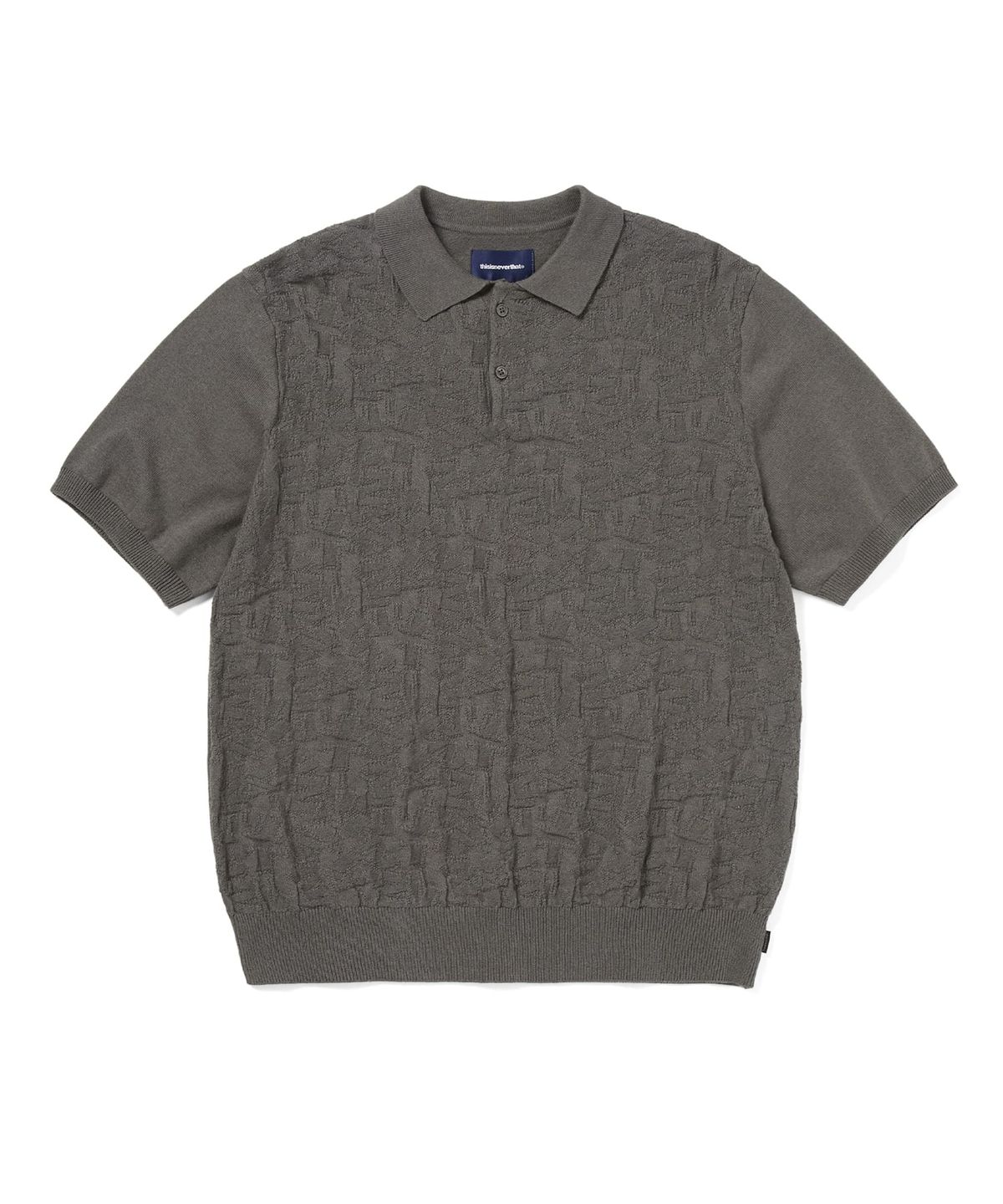 디스이즈네버댓(THISISNEVERTHAT) Stacked TNT S/S Knit Polo Grey