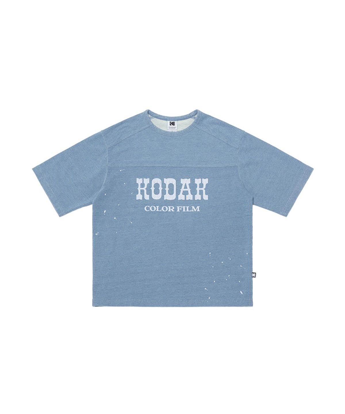 코닥(KODAK) 데님 워싱 반팔티셔츠 BLUE