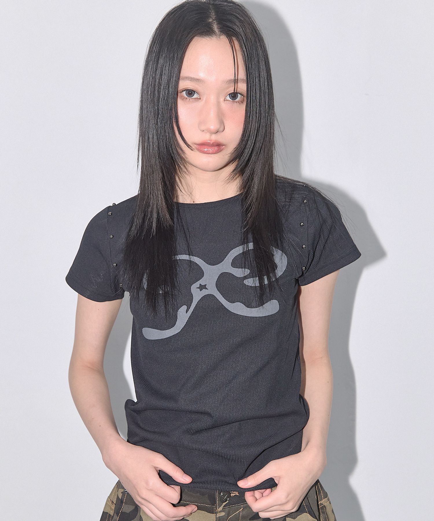 ★FANCY CLUB★ ETERNAL STUD TEE BLACK F25QB101 F25QB101BK MUSINSA | FANCY CLUB ETERNAL STUD TEE (BLACK) F25QB101
