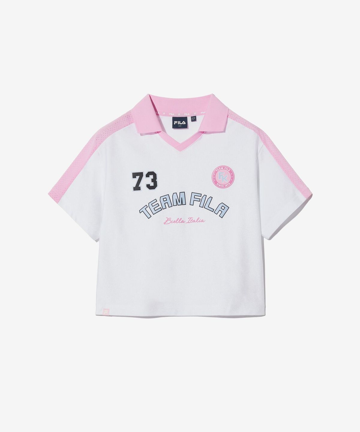 휠라 키즈(FILA KIDS) 블록코어 여아 크롭 티셔츠