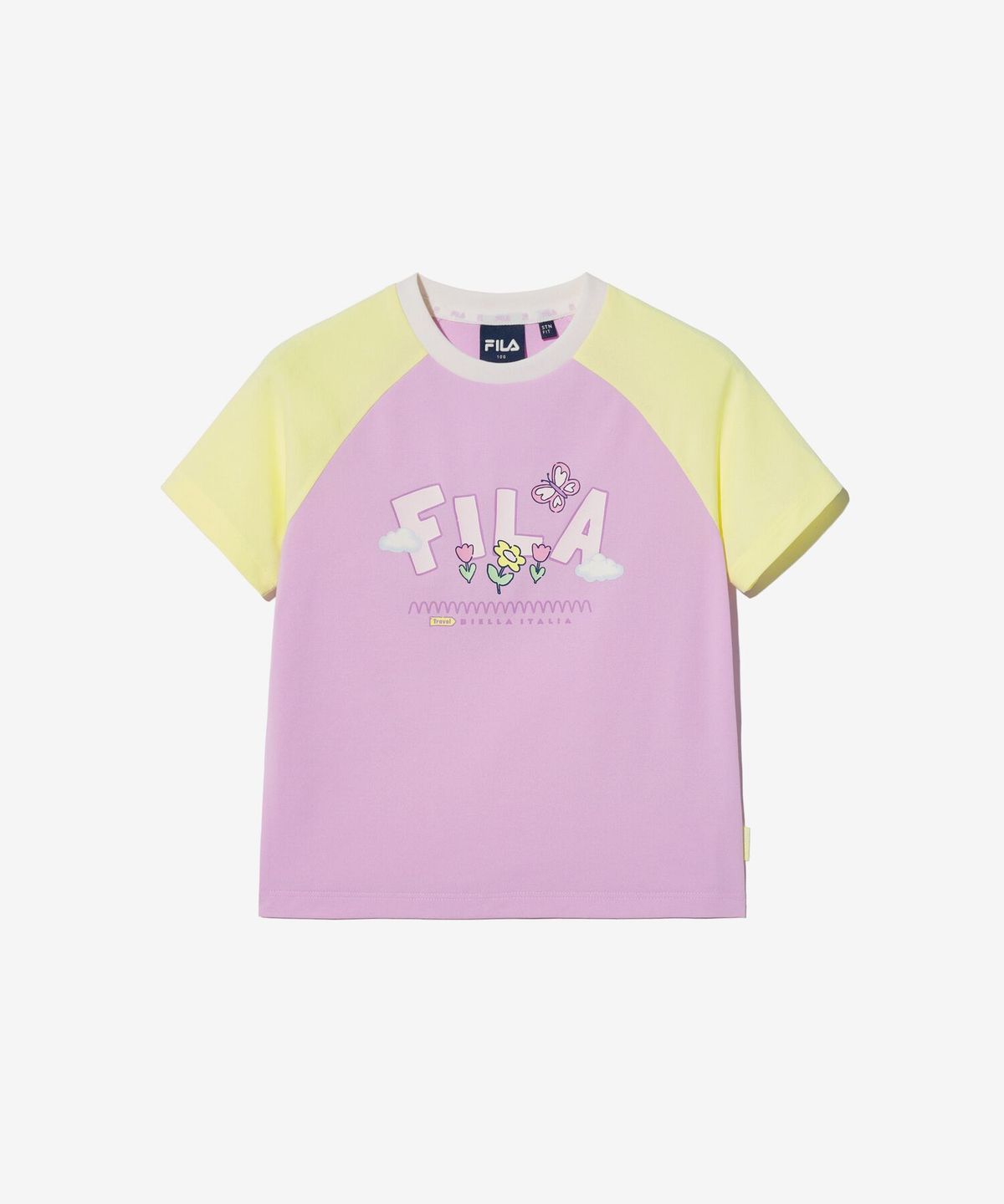 휠라 키즈(FILA KIDS) Travel club 컬러블럭 반팔티셔츠
